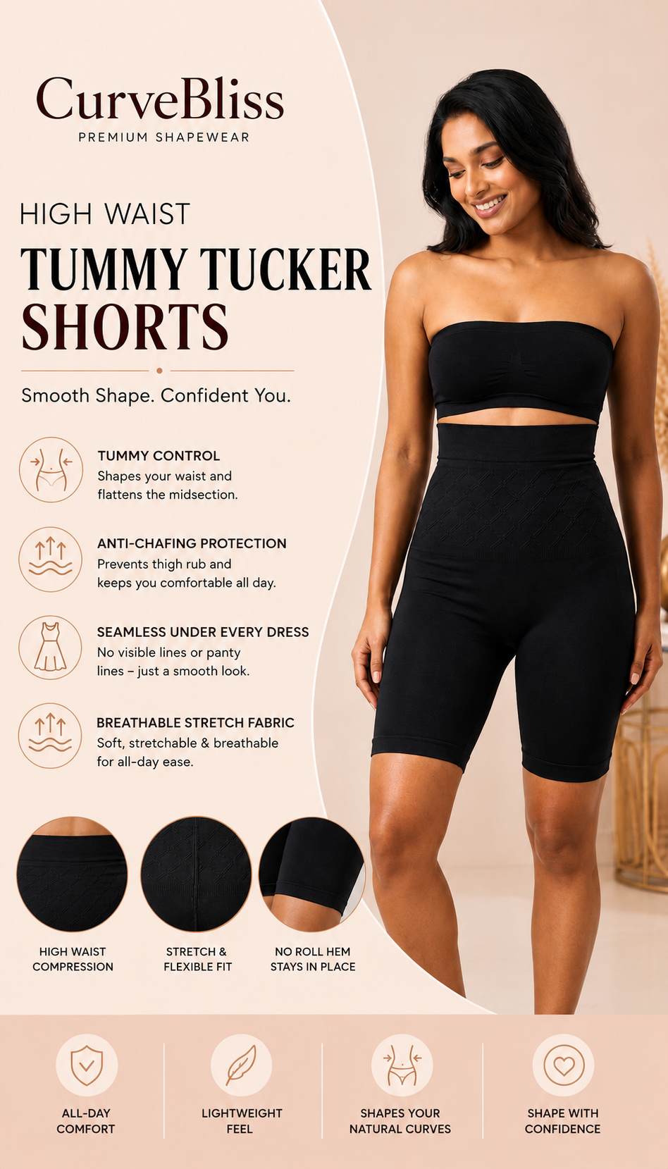 High Waist Tummy Tucker Shorts