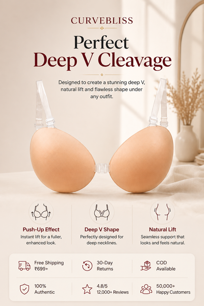 CurveBliss Pure Lift Silicone-Free Adhesive Bra