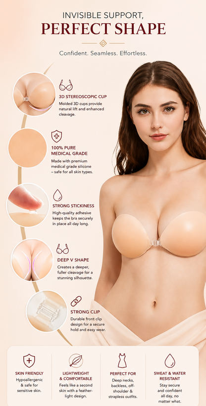 CurveBliss Pure Lift Silicone-Free Adhesive Bra