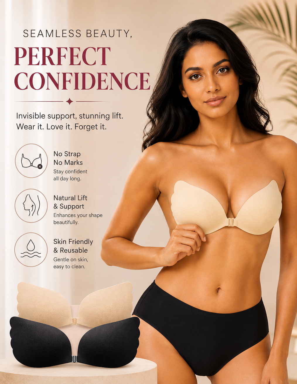 Backless Pushup Bra – Self-Adhesive